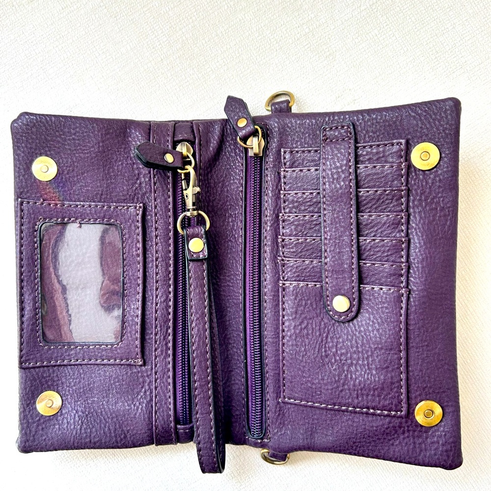Leather crossbody wallet purse